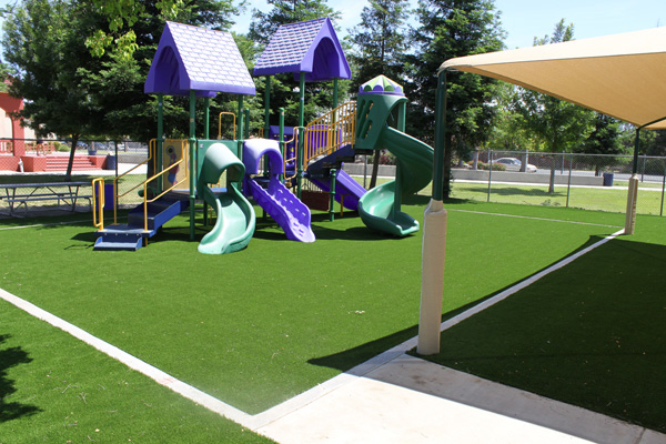 Residential or commercial synthetic grass playground system is safer and cleaner.